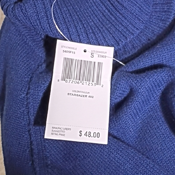 JEANNE PIERRE Deep Blue Turtleneck Sweater Size S - Picture 5 of 8